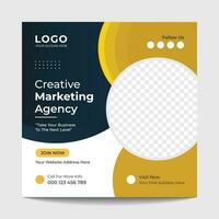 Digital marketing agency post template design vector