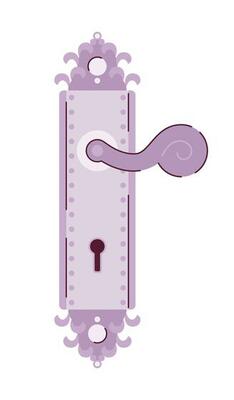 Vintage door handle semi flat colour vector object. Antique door knob. Trying to open door. Editable cartoon clip art icon on white background. Simple spot illustration for web graphic design