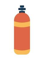 Oxygen tank semi flat colour vector object. Oxygen cylinder. Underwater diving gear. Scuba tank. Editable cartoon clip art icon on white background. Simple spot illustration for web graphic design