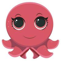 Cute Octopus cartoon hand drawn style vector