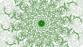 Green mandala motif decoration illustration vector
