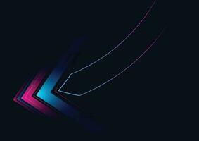 Abstract modern hight speed light arrow line technology effect on black background vector