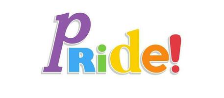 Pride lettering with rainbow flag colors. Different style letters forming the Pride word. vector