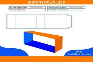 Packaging Sleeve  box dieline template and 3D box design easily editable and resizeable vector