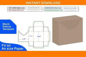 personalizado Derecho pliegue final caja embalaje dieline modelo y 3d caja diseño vector archivo blanco dieline modelo