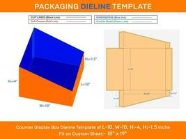 estante organizador producto mostrador monitor caja l 10xw 10xh1 4xh2 1,5 pulgadas vector