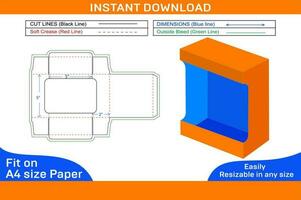 Custom product display box packaging dieline template and 3D box design Box dieline and 3D box vector