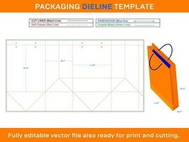 compras bolso 10x7x12 pulgada dieline modelo vector