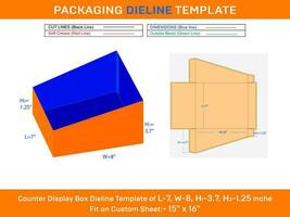 Custom Cardboard Retail Counter Display Boxes L 7xW 8xH1 3.7xH2 1.25 inche vector