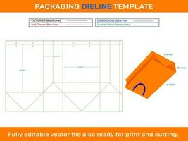 Shopping Bag 21x11x27 cm Dieline Template vector