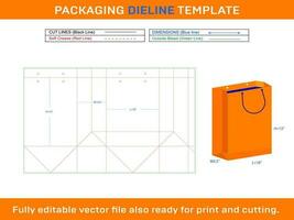 Gift bag-10x5.5x13 inch 6pjr3kpy cricut Dieline Template vector