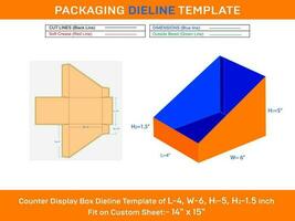 Shelf Organiser Product Counter Display Box Dieline Template L 4xW 6xH1 5xH2 1.5 inch vector