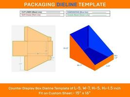 Custom Counter Display Box Dieline Template L 5xW 7xH1 5xH2 1.5 inch vector