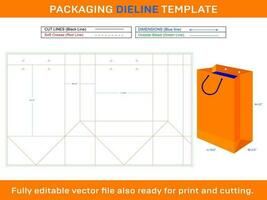 Shopping bag Dieline Template vector