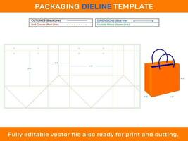 Shopping bag Packaging Dieline Template vector