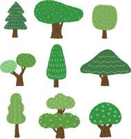 illustration cute tree simple shape vector