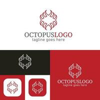 Simple Octopus logo.Minimal Icon Style.Vector Illustration.Black and white.Unique, elegant, modern style. vector