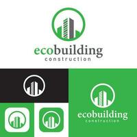 eco edificio construcción logo. invernadero logo. hogar icono. vector ilustracion.real inmuebles empresa resumen logo.negro y blanco.