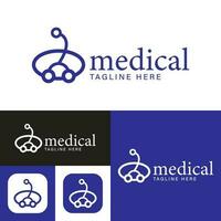 rápido médico logo modelo. sencillo médico equipo entrega logo. negro y blanco. vector ilustración.