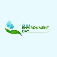 World Environment day. Happy Environment day, 05 June. simple vector banner with blue color background