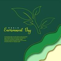 mundo ambiente día. contento ambiente día, 05 junio. sencillo vector bandera con verde paleta color antecedentes