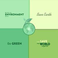 World Environment day. Happy Environment day, 05 June. simple vector banner with green palette color background