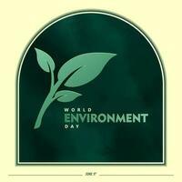 World Environment day. Happy Environment day, 05 June. simple vector banner with green color background