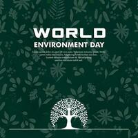 World Environment day. Happy Environment day, 05 June. simple vector banner with green color background