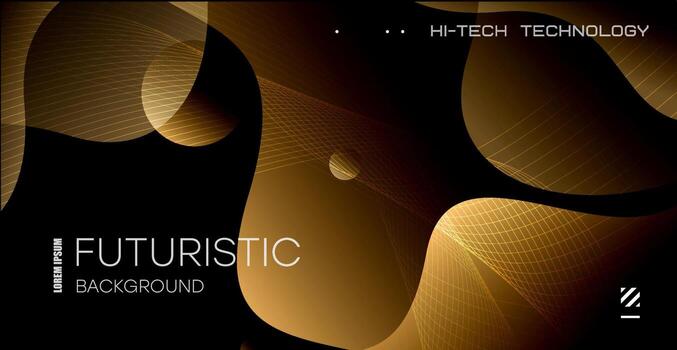 Abstract liquid shapes. Dark background with liquid and round brown wax shapes, with shadows and light effects. Modern design template for text. vector