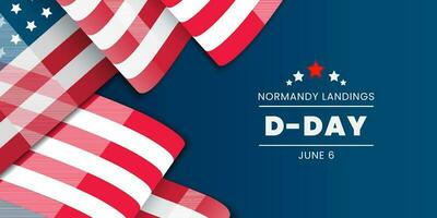 D-Day Normandy landings concept on June 06. Template for background, banner, card, poster. Vector illustration.