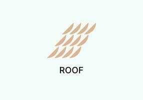 Logo design featuring stacked crescents resembling a roof structure. vector