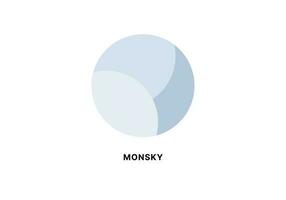 Circular logo design resembling a moon above clouds with three-color gradients. vector