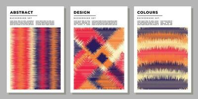 Colorful abstract distorted vertical background template copy space set. Suitable for poster, banner, leaflet, pamphlet, flyer, brochure, cover, or booklet vector