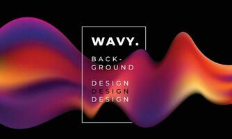 Colorful abstract wavy liquid background template copy space. Fluid gradient mesh colour backdrop design for poster, banner, magazine, leaflet, pamphlet, cover, booklet, or flyer. vector