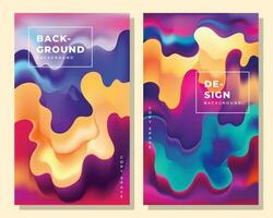 Colorful abstract wavy liquid background template copy space. Fluid gradient mesh colour backdrop design for poster, banner, magazine, leaflet, pamphlet, cover, booklet, or flyer. vector