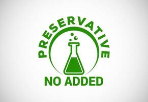 Preservatives free natural organic food package label. No additives, no preservatives. natural food. Vector illustration