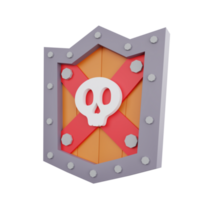 3d rendering game asset shield png