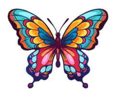 bunt Schmetterling Logo, Schmetterling Aufkleber, Pastell- süß Farben, ai generiert. png