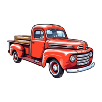 Colorful Old Farm Truck pop art style, Old Farm Truck Sticker, pastel cute colors, retro truck, . png