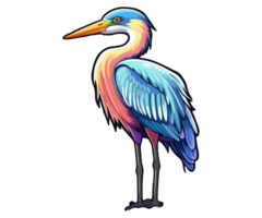 blauw reiger logo, blauw reiger sticker, pastel schattig kleuren, ai gegenereerd. png