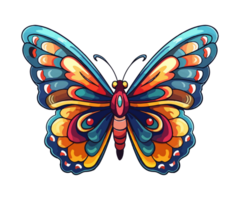 bunt Schmetterling Logo, Schmetterling Aufkleber, Pastell- süß Farben, ai generiert. png