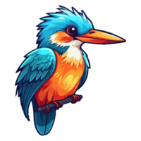 kleurrijk ijsvogel vogel knal kunst stijl, ijsvogel sticker, pastel schattig kleuren, ai gegenereerd. png