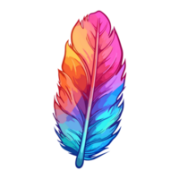 Colorful bird feather Logo, Feather Sticker, Pastel cute colors, . png