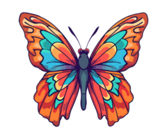 colorida borboleta logotipo, borboleta adesivo, pastel fofa cores, ai gerado. png