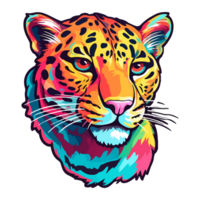 Colorful Leopard modern pop art style, Leopard illustration, simple creative design, . png