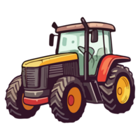 Colorful Tractor Farm pop art style, Tractor Farm Sticker, pastel cute colors, . png