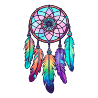 Apanhador de Sonhos boho estilo Magia ritual sonhos, Apanhador de Sonhos decorado, astrologia, espiritualidade, Magia símbolo. étnico tribal elemento, ai gerado. png