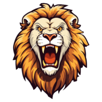 leeuw hoofd logo mascotte dieren in het wild dier illustratie, generatief ai. png