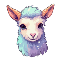 Goat modern pop art style, Colorful Goat illustration, pastel sticker cute colors, . png