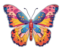 colorida borboleta logotipo, borboleta adesivo, pastel fofa cores, ai gerado. png